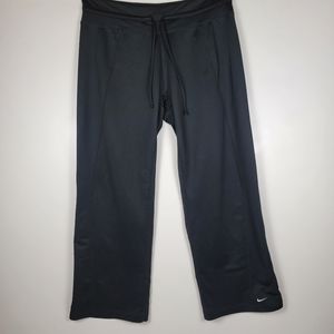 Nike Fit Dry Black Drawstring Wide Leg Track Pants, EUC, size Large